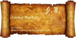 Janky Martin névjegykártya